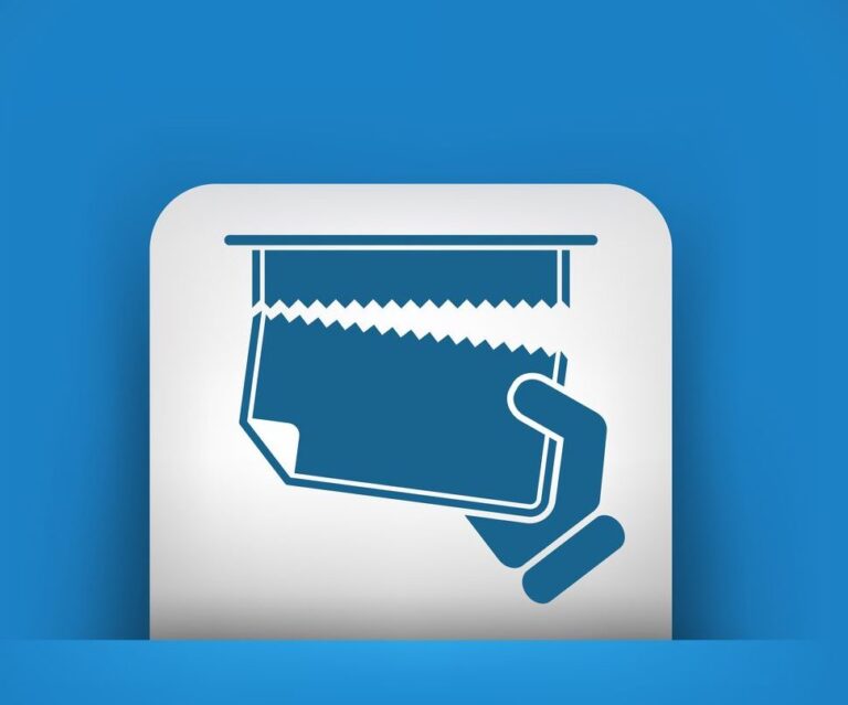 Symbool van papier dat doormidden gescheurd is.
