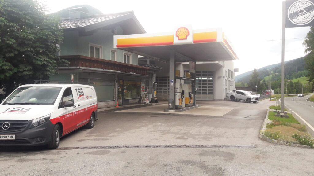 shell tankstelle mandling außenansicht