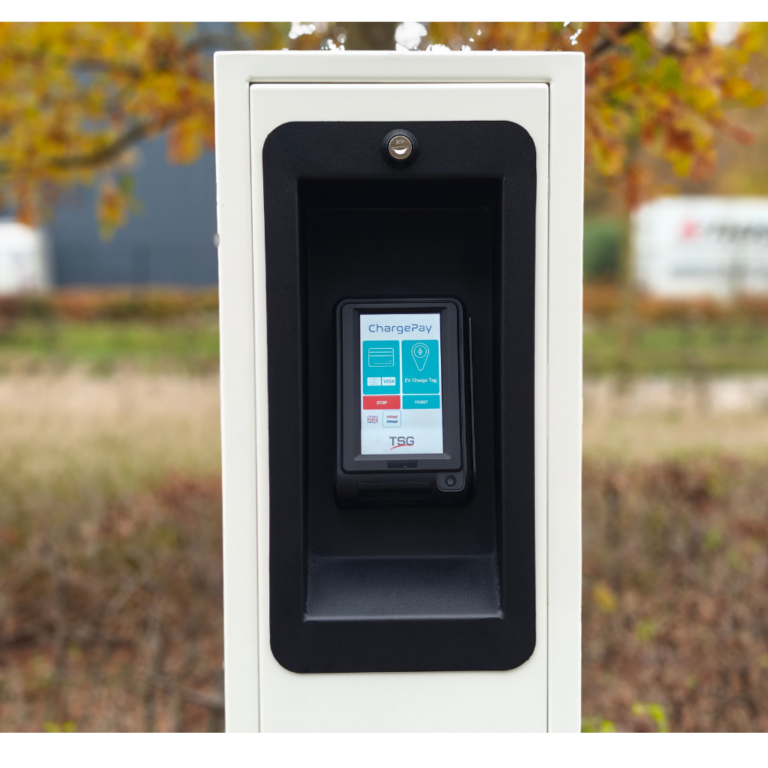 ChargePay digitales Zahlungsterminal mit papierloser Belegausgabe, zentraler Verwaltung und sicherer Zahlung an Ladestationen