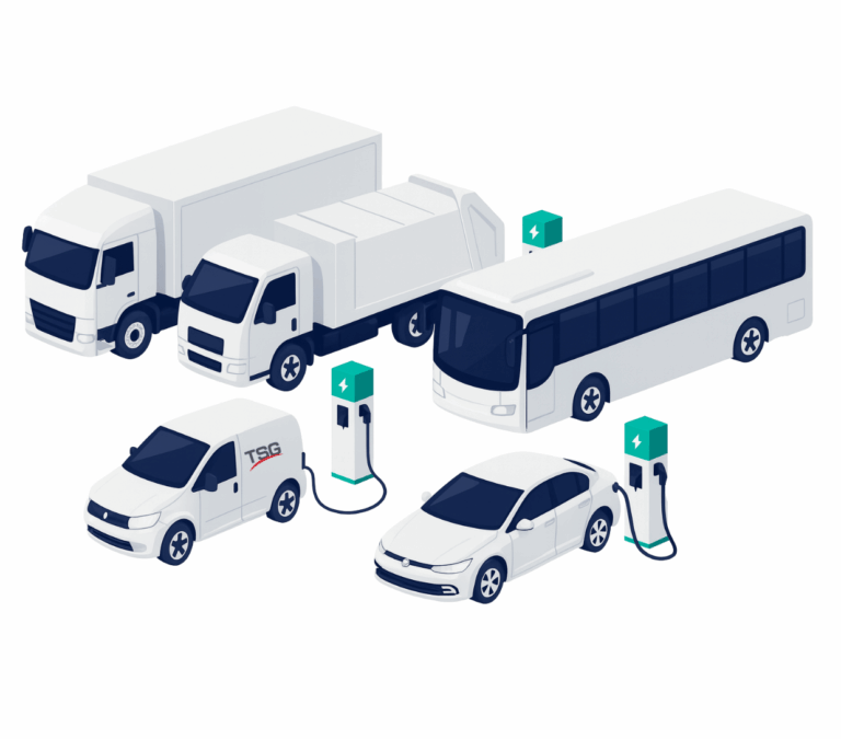 La mobilité électrique clé en main pour les flottes de voitures, de poids lourds et de transports publics.