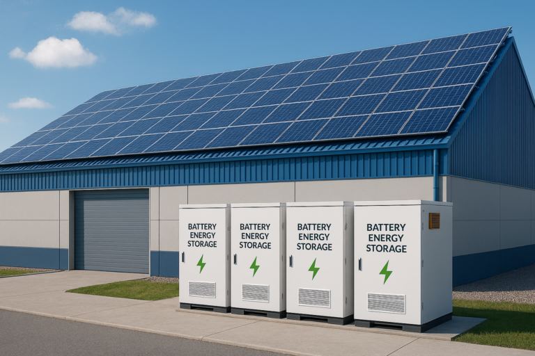 AI Generated Warehouse with Solar and Battery