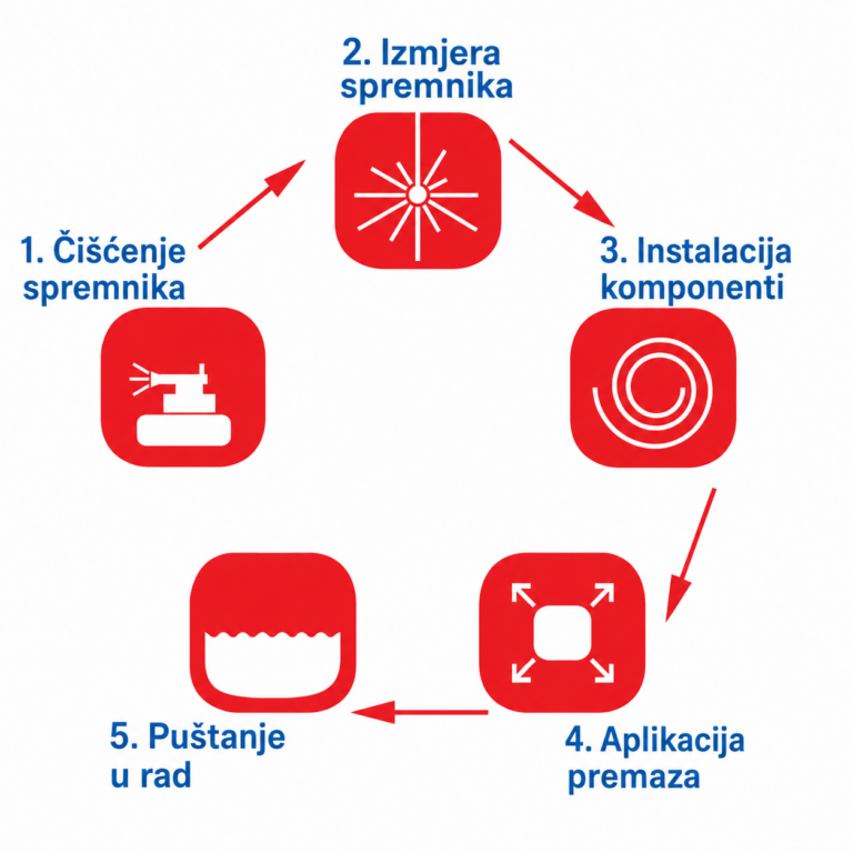 proces premazivanja spremnika