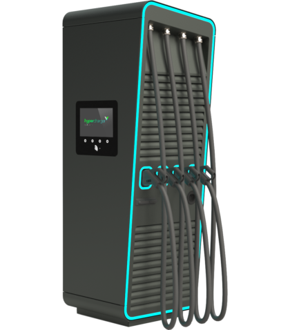 Alpitronic HYC400 DC-Ladestation mit Schnellladeleistung bis 400 kW für Unternehmensflotten und gewerbliche Standorte