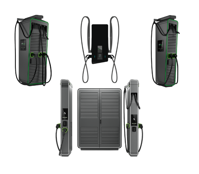 Alpitronic DC-Ladestationen mit verschiedenen Schnellladesystemen für Unternehmen und Flotten, von 50 kW bis 1 MW Ladeleistung